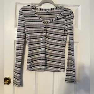Mudd Multicolor Striped Long Sleeve Top